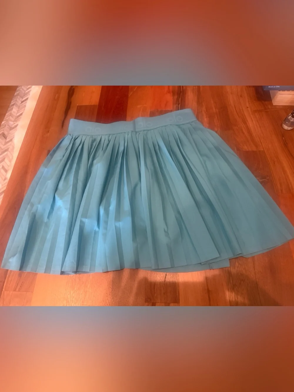 ALO Yoga Teal Pleated Mini Skirt